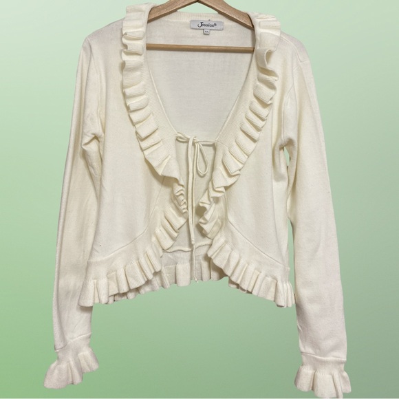 Ruffled tie-up cardigan - Picture 1 of 6